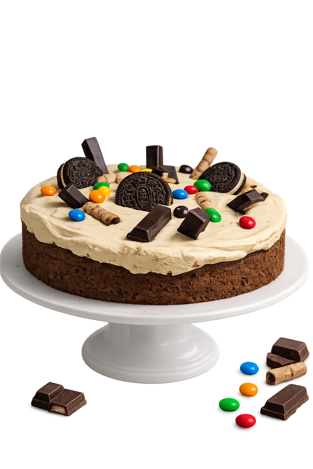 Signature chocolate cake with M&Ms and Oreos